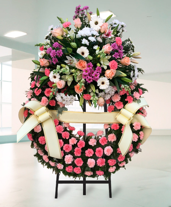 Corona Funeraria Rosa